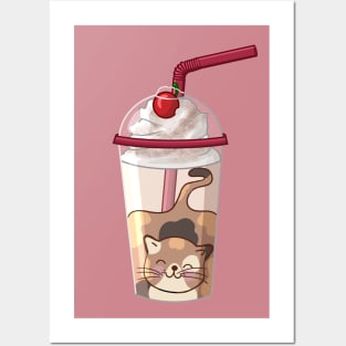 Adorable Cat Milkshake Posters and Art
